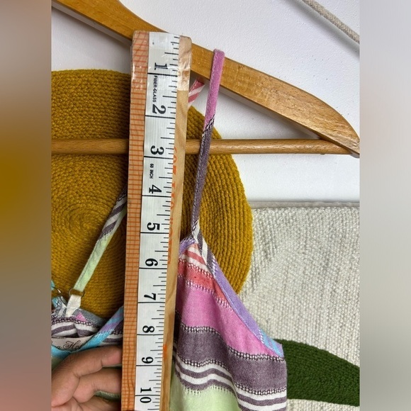 Mara Hoffman Tank Top Linen Blend Striped Size S Multicolor boho - Picture 8 of 8